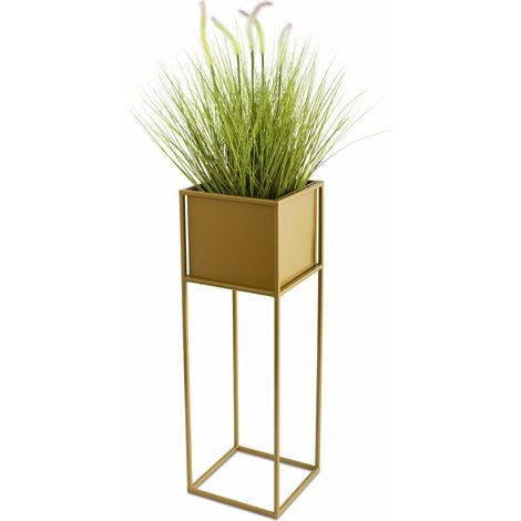 Portafiori moderno, color oro, 70 cm