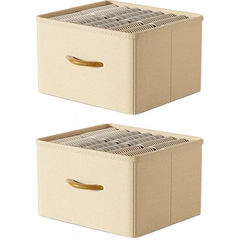 Applicable Lot de 2 organiseurs de penderie pliables - Système de rangement pour pantalons, vêtements, chaussettes, couettes, boissons - (393019) cm