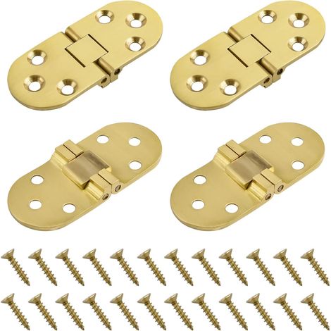 4 PCS charnière de table, Flip Charnière en laiton massif à rabat, pour tiroir, table, bureau, machine à coudre