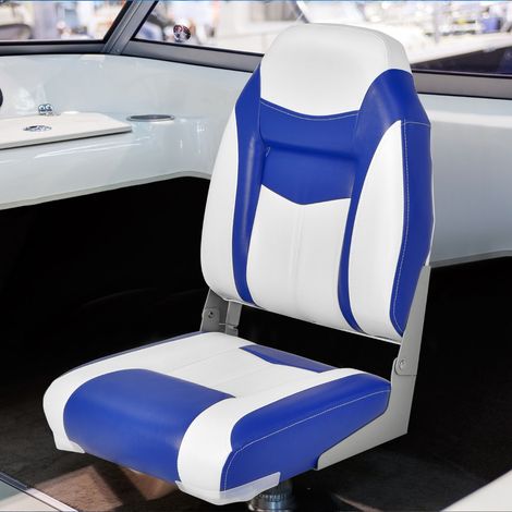 Siège de Bateau Pliante à Dossier Surface en PVC Imperméable Siège de Pêche avec Rembourrage en Éponge Haute Densité Charnières Flexibles Bleu CW2366 Maison Chic (1/5)