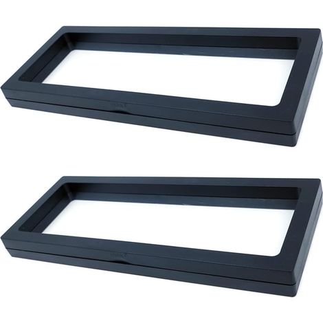 2 Pcs Cadre Flottant Présentoir 3D BoTe D'affichage pour Pièce Bijoux Collier Boucle d'oreille Médaillons Pierres Pet Suspension Vitrine De Bijoux - 230 90mm Noir (1/5)