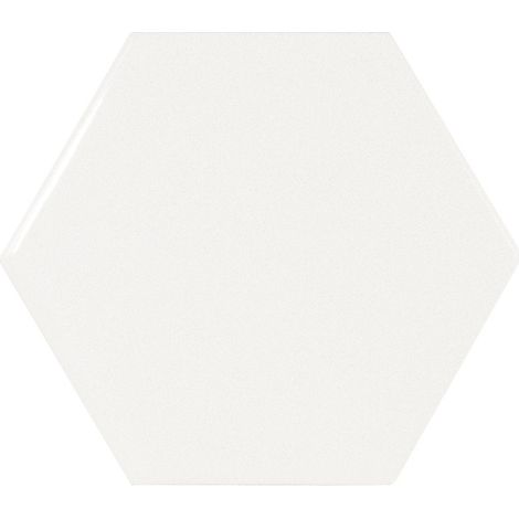 Carrelage mur hexagonal uni blanc 12,4x10,7 cm SCALE HEXAGONE WHITE (vendu par boite de 0,61m2) (1/2)