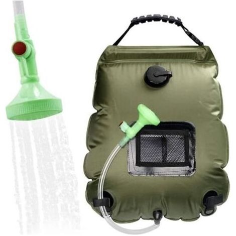 Sac de Douche Solaire Camping, 20L Solaire Sac de Douche Portable Pliant Extérieur avec Commutable Tête de Douche Chauffe (1/4)