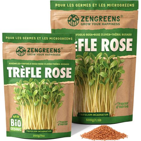 Graines à germer bio Trèfle Rose 200 g pousses et micro-pousses (1/5)