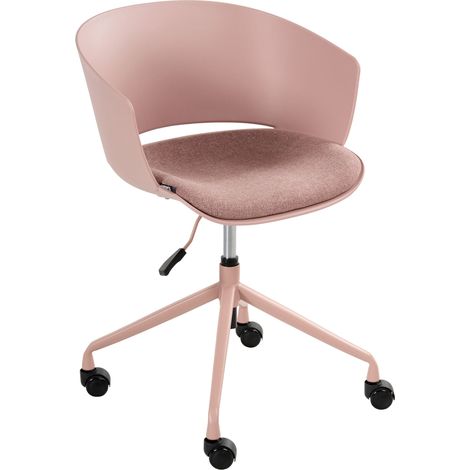 Office Chair Pink Fabric Seat Swivel Desk Computer Adjustable Height GLEEFUL (1/5)