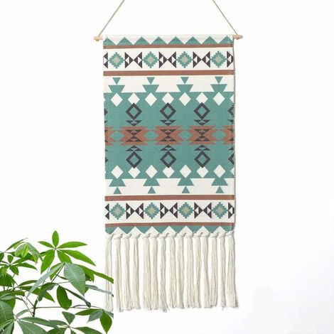 Handmade co.ukinged Cotton Bohemian Style Macrame Wall Hanging Tassel with Copper Hanging Rod for Nursery Wall Decor (Ms-litaowan-star) (1/5)