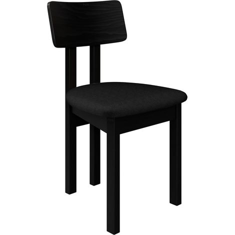 Chaise Victorville 382, Noir, 85x47x48cm, Tissu, En bois, Bois (1/5)