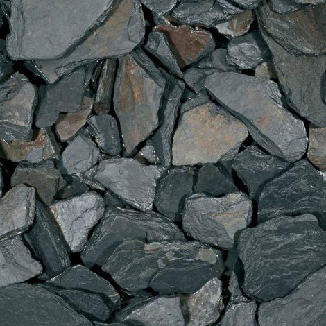 Galet décoratif schiste noir 15-30 mm – 20 kg pour aménagement extérieur – Surface rugueuse – Pierre naturelle élégante