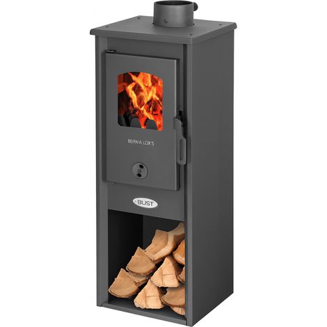 Stufa a legna Berna Lux 5,3 kw cm33x34x94h Antracite (1/4)
