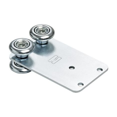 CARRELLO SCORREVOLE 54 COMUNELLO - ZINCATO 4 RUOTE D.MM 24 + STAFFA- 5 pezzi