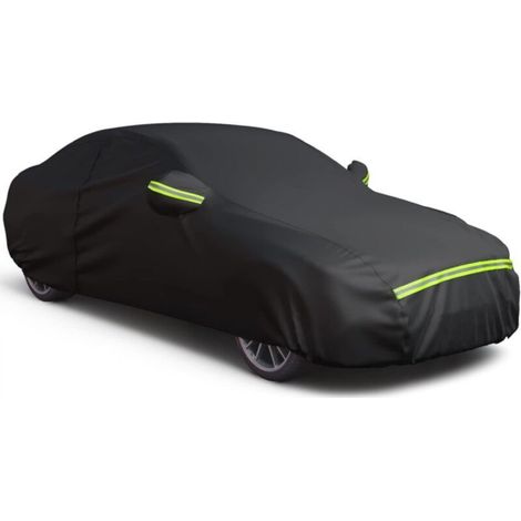 Car cover with right-side zipper, UV protection, waterproof, windproof, dustproof, scratch-resistant, S - (415-170-150), Black (1/5)