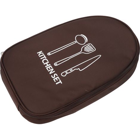 Tragbarer Nylon-Rucksack mit Taschen für Kochmesser, ideal zum Aufbewahren und Transportieren Ihrer Küchenutensilien. Mit Reißverschluss und Messerhalter. Perfekt für Camping und Picknicks im Freien ( (1/5)