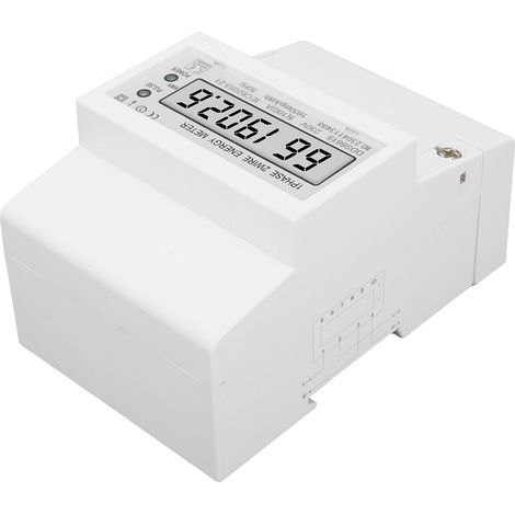 Compteur d'électricité monophasé à 2 fils avec écran LCD, 230 V CA, 5 A/100 A, montage sur rail DIN pour usage domestique (1/5)