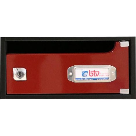 Boîte aux lettres horizontale en acier et MDF Montecarlo bordeaux 120x240x250 mm