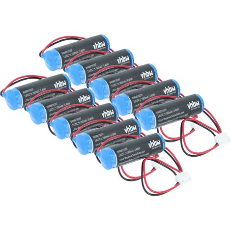 vhbw 10x Battery compatible with Mitsubishi F1, FX2, FX1, FX, F2, FX2N, FX2C CNC Router, CNC Controller (1800 mAh, 3.6 V, Li-SOCl2)