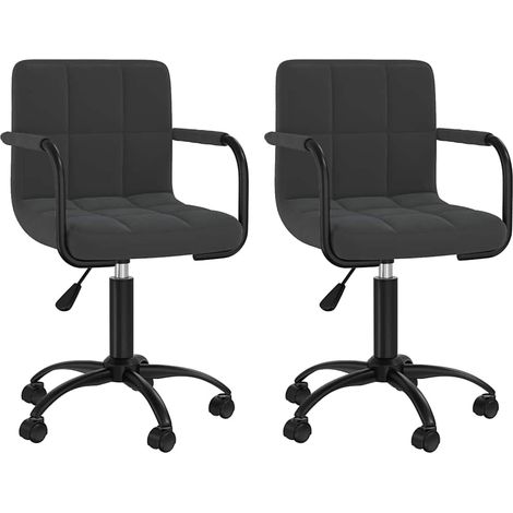 Maison Exclusive - Esszimmerstühle 2 Stk. Drehbar Schwarz Samt (1/5)
