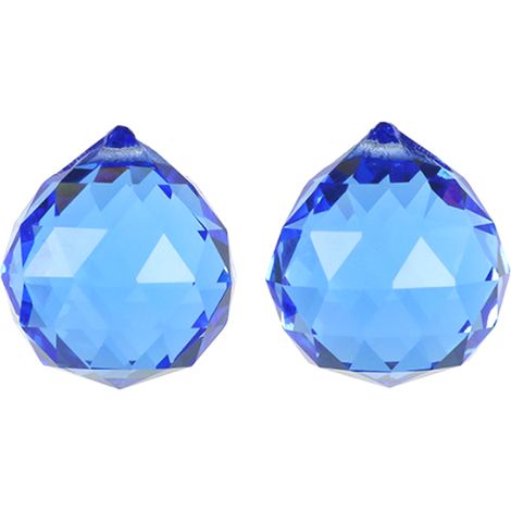 Lot de 2 boules lumineuses en cristal coloré - 40 mm bleu clair (1/5)
