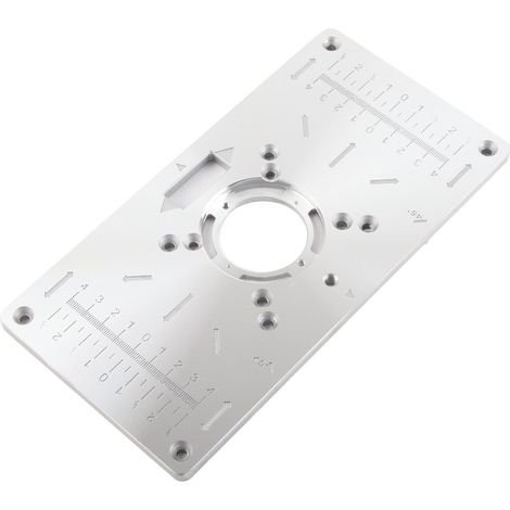 Plaque d'insertion aluminium pour défonceuse, plateau de fraisage avec 8 trous et bagues, ajustement banc travail bois.