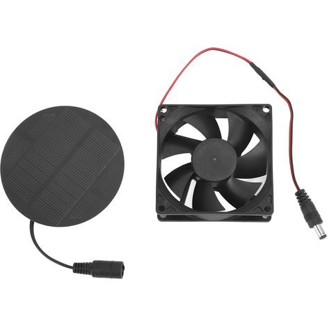10W Solar Powered Monocrystalline Silicon Panel Exhaust Fan Kit for Pet House, Chicken Coop, RV Greenhouse (1/5)