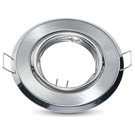 V-tac 2 portafaretti da incasso rotondi gu10 nikel satinato vt-817 8939