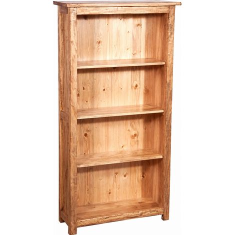 Petite bibliothèque en tilleul massif avec finition naturelle L68xPR25xH130 cm (1/4)