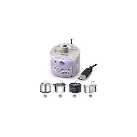 Ersatz-Katzenpumpe für Trinkbrunnen, ultraleise Edelstahl-Katzenpumpe mit LED und USB-Anschluss (1/5)