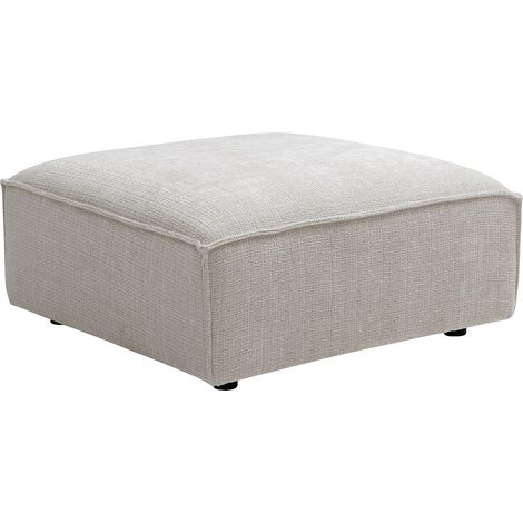 Pouf in tessuto ciniglia beige - RUZOLO
