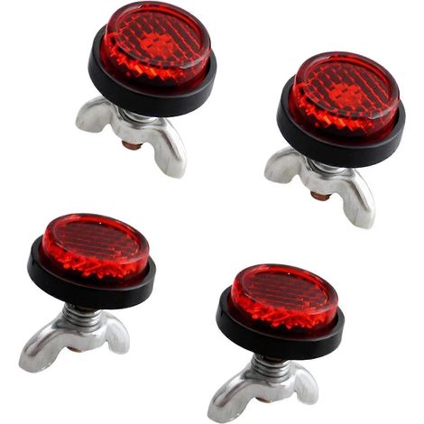 Fixations de plaque d'immatriculation rondes antirouille pour moto, lot de 4 ou 8 boulons réfléchissants pour une sécurité accrue, en plastique et métal, réflecteur rouge multicolore (1/4)