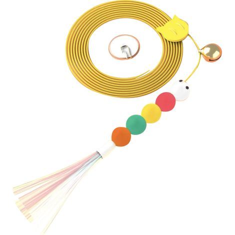 Interaktives Katzenspielzeug, ideal gegen Langeweile: Hängendes Kätzchenspielzeug mit Glöckchen, Rassel und Papierwurm für den Innenbereich. (1/5)