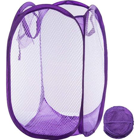 Panier à linge pliable en filet pour chambre à coucher, chambre d'enfant, chambre d'étudiant (1/4)