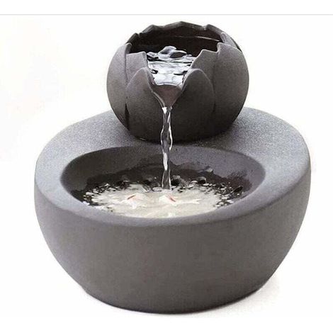 Fontaine à eau pour animaux Abreuvement Céramique, lotus vertical, filtre automatique Propriétaires de chats/animaux (1/4)