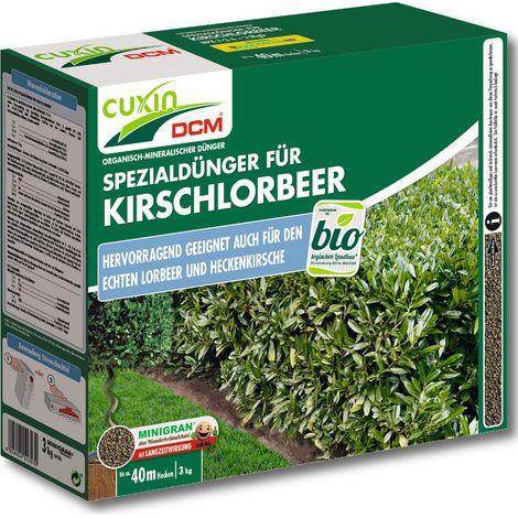Cuxin Kirschlorbeerdünger 3 kg Heckendünger Heckenkirschdünger Lorbeerdünger