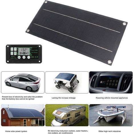 Panneau solaire monocristallin en silicium 600 W 18 V pour voiture, camping-car, avion, agriculture et plantation en extérieur (1/5)