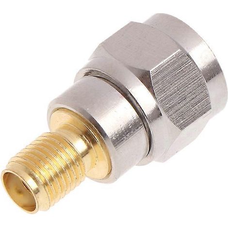 Lot de 10 adaptateurs coaxiaux RF en acier, fiche mâle de type F vers prise femelle SMA. (1/4)