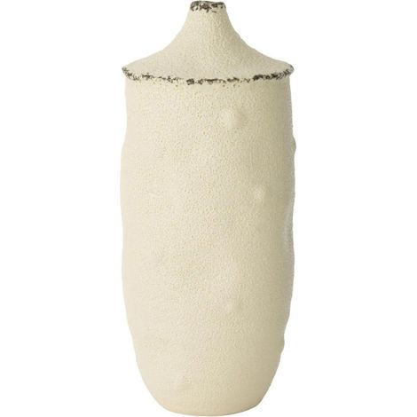 Vase Déco en Grès "Bay" 40cm Blanc