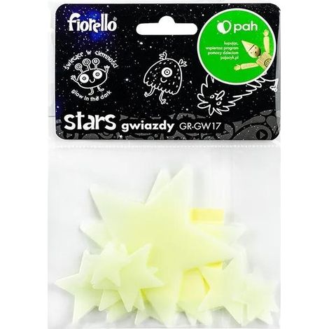 Fluoreszierende Sternendekorationen, gemischt, 12 Stück. fiorello GR-GW17