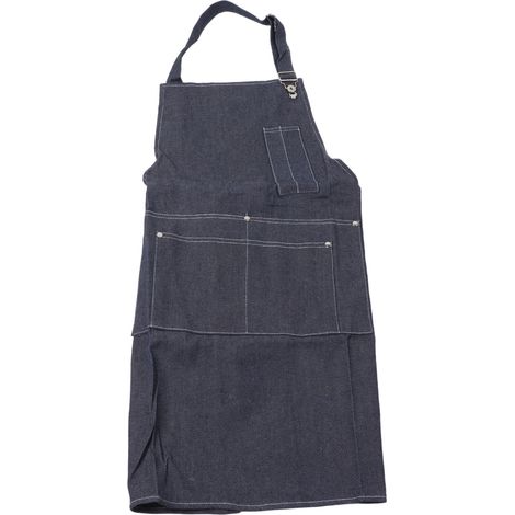 Tablier de travail en toile bleu robuste à multiples poches pour atelier cuisine et bricolage usage intensif confortable (1/5)