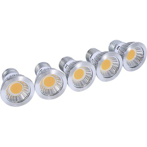 Spot Led E27 - Ampoule COB 3 W - Blanc Chaud 3000 K - Pour Éclairage Intérieur et Extérieur - Lot de 5