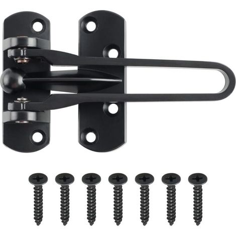 Verrouillage des Portes Secondaires, Chaînes de Porte de Sécurité, Verrou de Porte Coulissante, Acier Inoxydable Barre Pivotante, Serrure de Porte de Sécurité Noir Mat (1/4)