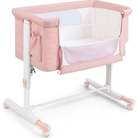 COSTWAY 3-in-1 Baby Bedside Bassinet Crib Height-adjustable Infant Newborn Cot Bed