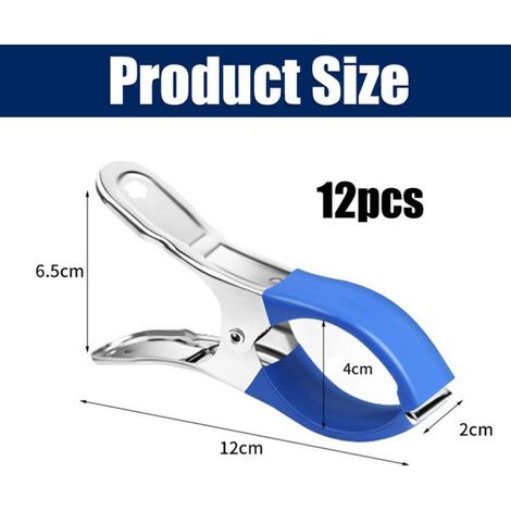 12 Pièces Métalliques pour Pince Serre Joint, Pince Bache Piscine de Fixation avec Feuille de Protection, Pinces pour Piscines (1/5)
