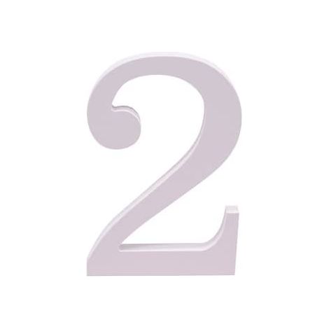 Numero 2 madera decorativo 11 cm  Blanco (1/3)