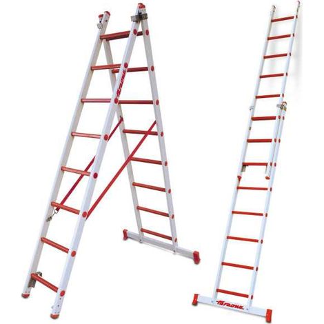 Escalera multiuso de 2 tramos de fibra de vidrio Peldaños 12-12 2TFVC-350 FARAONE (1/4)