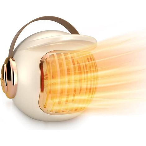 Chauffage soufflant, chauffage de bureau portable, mini chauffage de tente, pour une utilisation intérieure et en camping, avec protection anti-basculement. (1/5)
