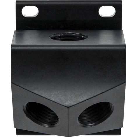 Applique murale alu 1 entrée F 1/2"G x 2 sorties F1/2"G purge à percer 1/4" pour réseau d'air comprimé - KR 7079 - CLAS Equipements