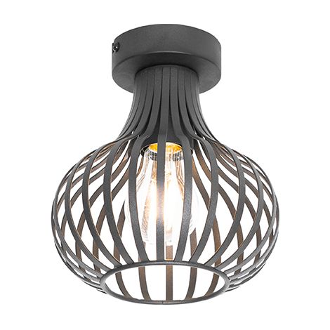 QAZQA Lampada da soffitto saffira - Moderno - Alluminio - Nero - Tondo Max. 1 x Watt