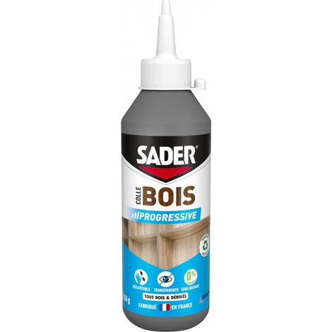 Colle bois prise progressive Sader - résistance et précision Conditionnement: 250GR