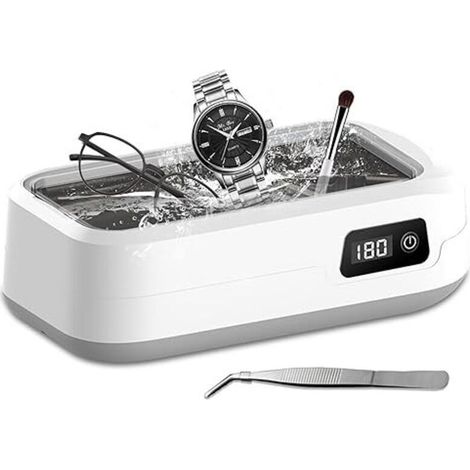 Ultraschall-Brillenreiniger 640 ml, 48 kHz, 360°-Ultraschallreiniger aus Edelstahl mit 4 Timer-Einstellungen, 40 W Ultraschallreiniger für Schmuck, Zahnprothesen und Uhren (1/4)