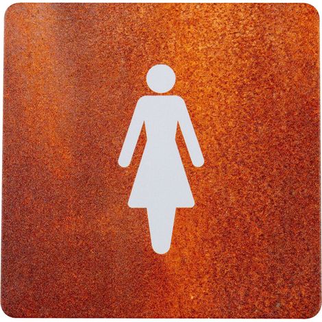 Plaque de porte alu effet rouille - Toilettes femmes - 4385211 (1/2)