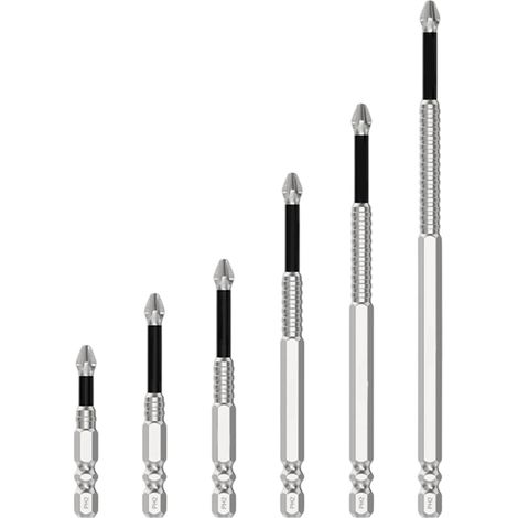 Jeu de 6 embouts de tournevis à percussion, robustes et antidérapants, compatible avec les visseuses à percussion électriques. (1/5)